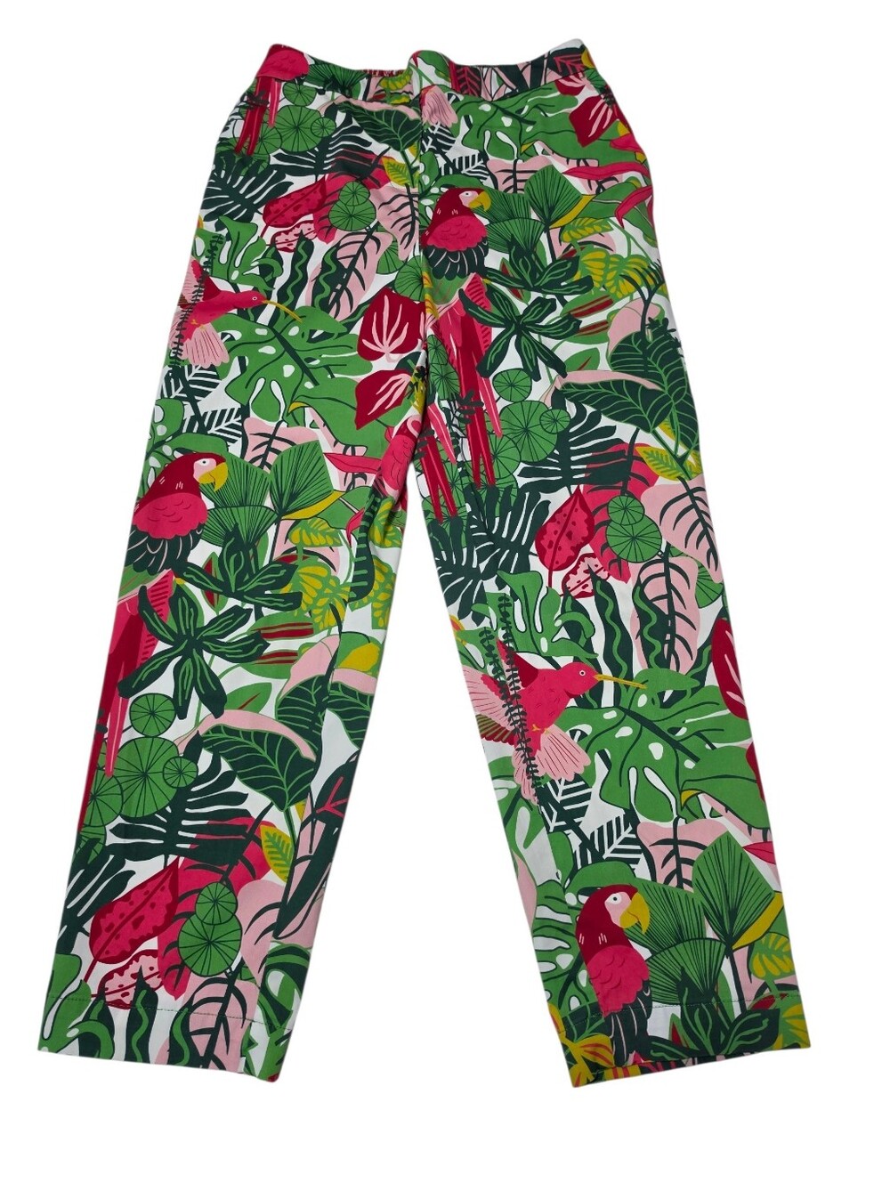 Boden Tropical Jungle Parrot Pull-On Resortwear Ankle Pants Sz 2P